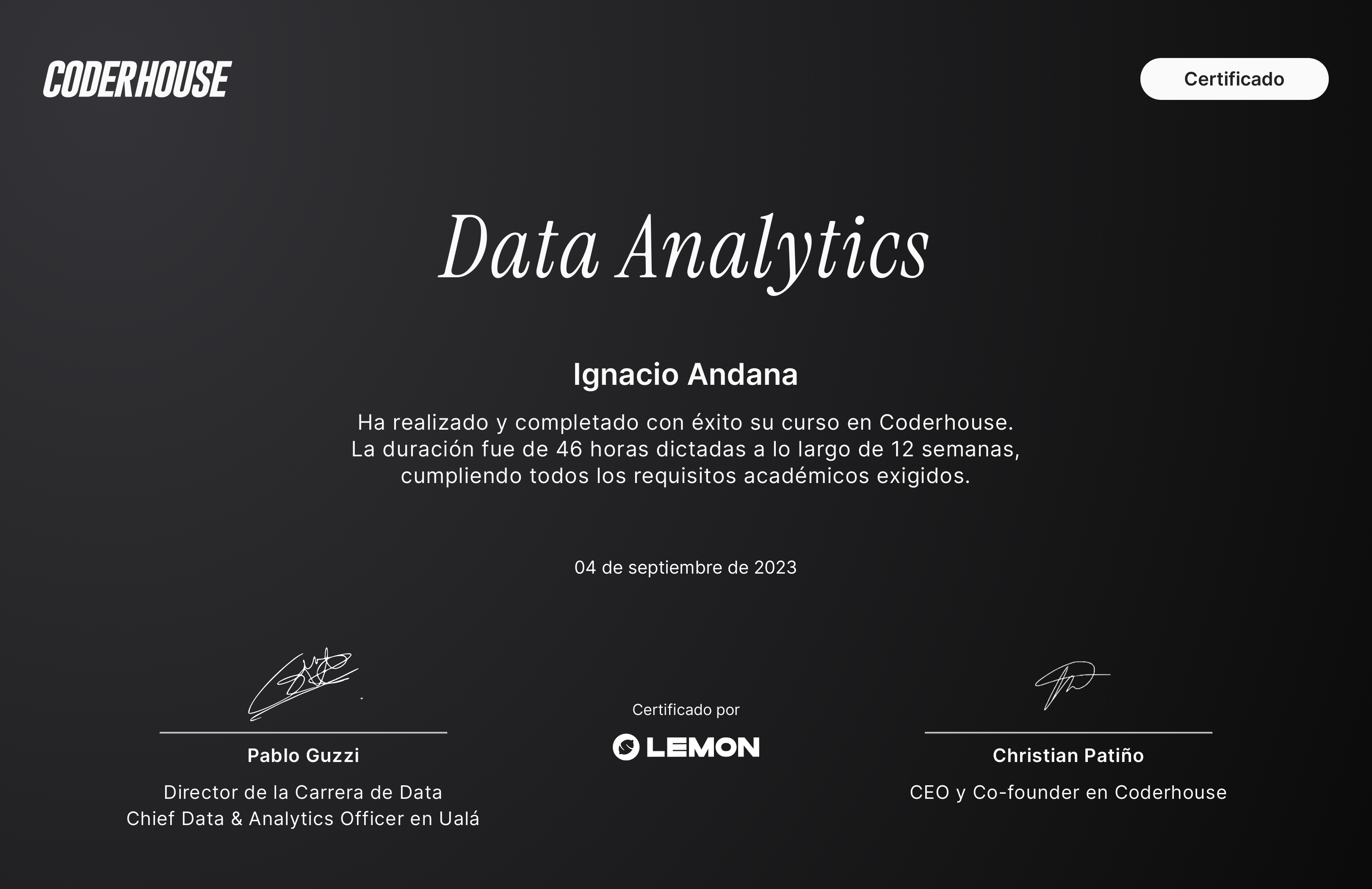Certificado de Data Analytics